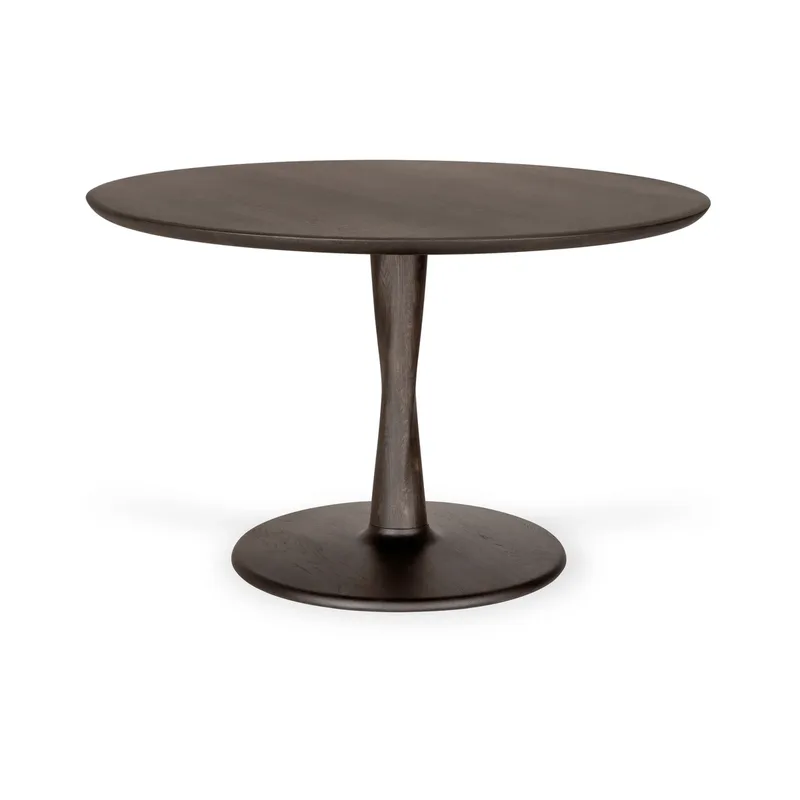 Torsion-Esstisch Braun lackierte Eiche, Ø127 cm de Ethnicraft – photo du produit