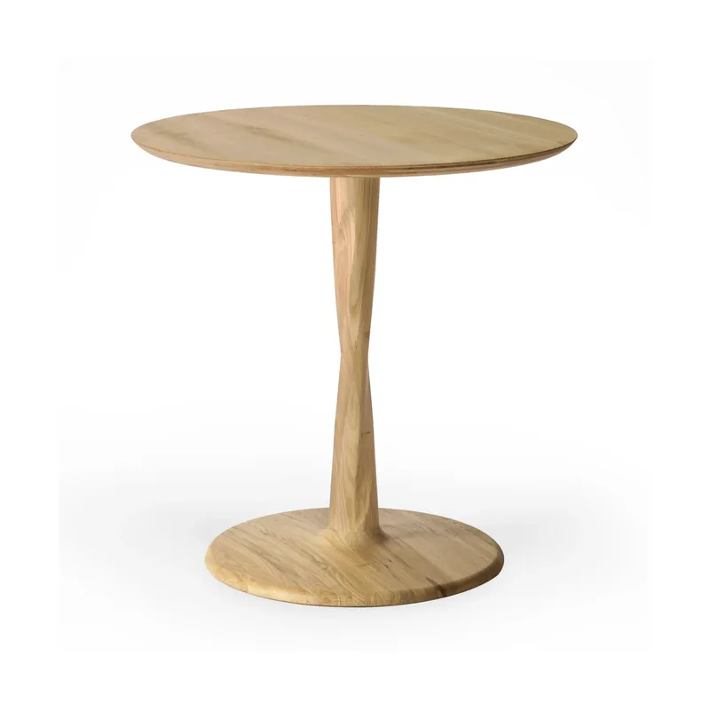 Torsion-Esstisch Lackierte Eiche, Ø70×69 cm van Ethnicraft – productfoto