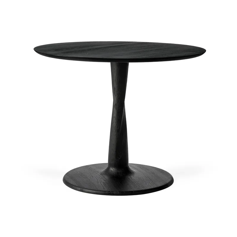 Torsion-Esstisch Schwarz lackierte Eiche, Ø90×69 cm by Ethnicraft – product photo