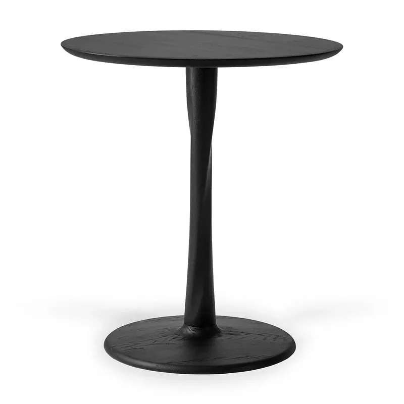 Torsions-Esstisch - Eiche lackiert - schwarz - rund 70x70 cm von Ethnicraft – Produktfoto