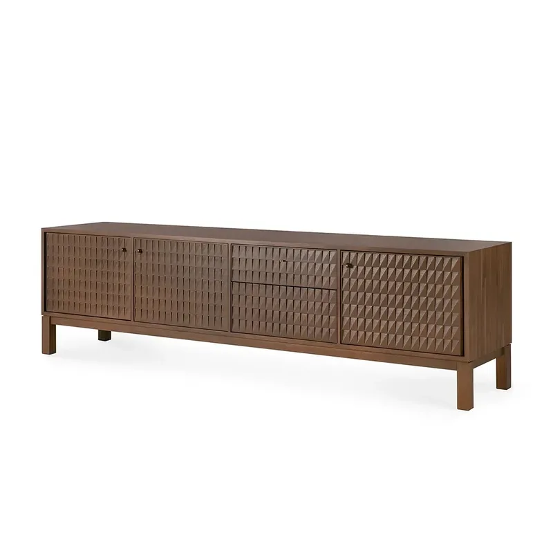 TV-Lowboard aus Teak Sono Light Brown L212 cm fra Ethnicraft – produktbillede