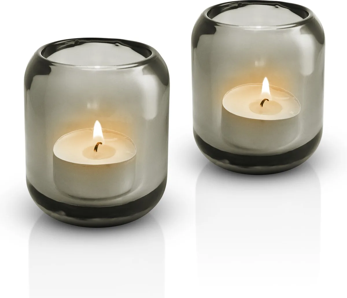 Acorn Theelichthouder Stone Set van 2 Stuks - Glas fra Eva Solo i Brun – produktbillede
