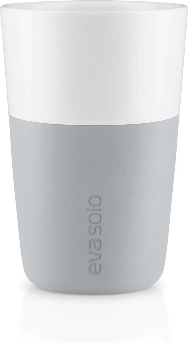 Beker voor Caffe Latte Set van 2 Stuks - Porselein - Siliconen de Eva Solo en Grijs – photo du produit