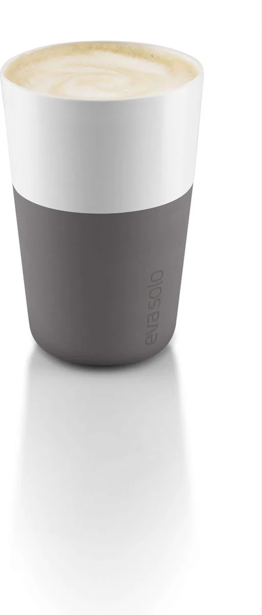 Beker voor Caffe Latte Set van 2 Stuks - Porselein - Siliconen by Eva Solo in Grijs – product photo