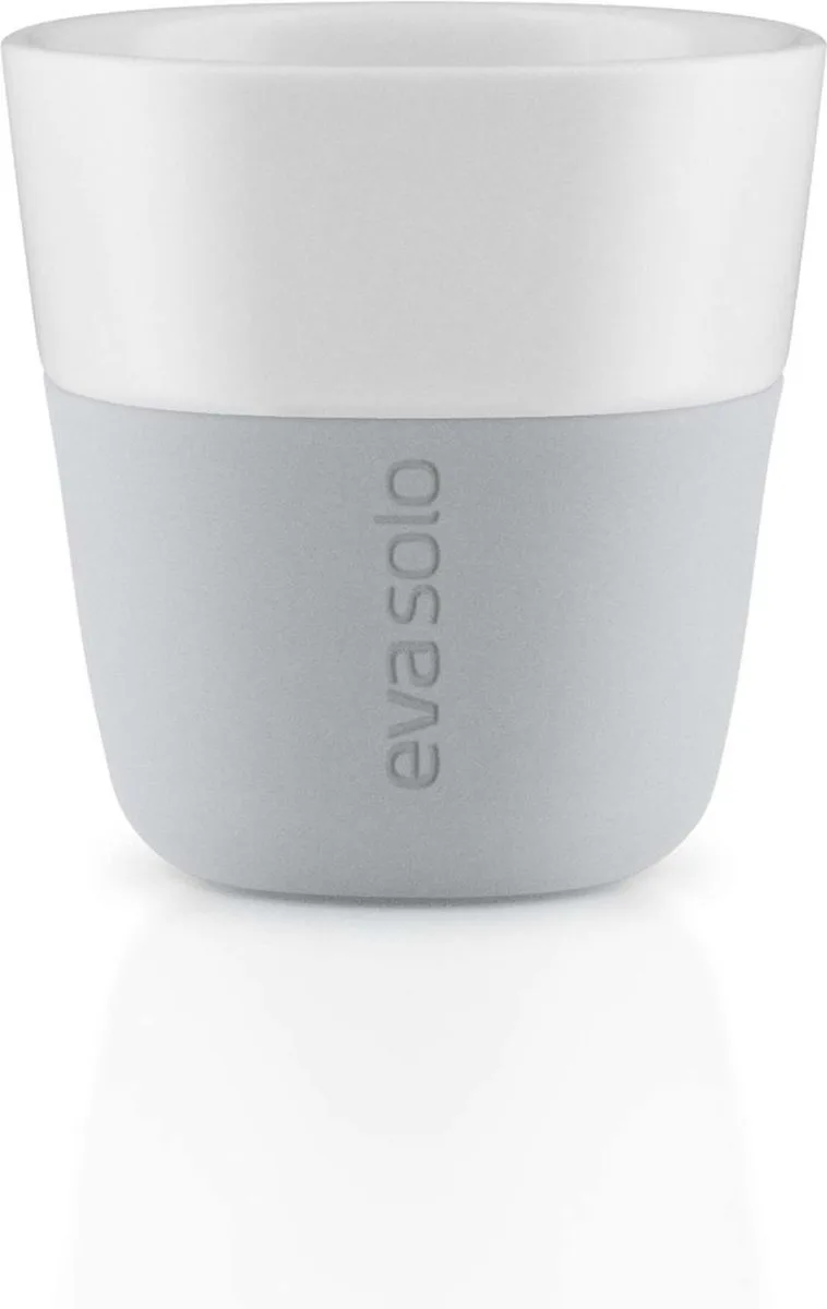 Beker voor Espresso Set van 2 Stuks - Porselein - Siliconen van Eva Solo in Grijs – productfoto