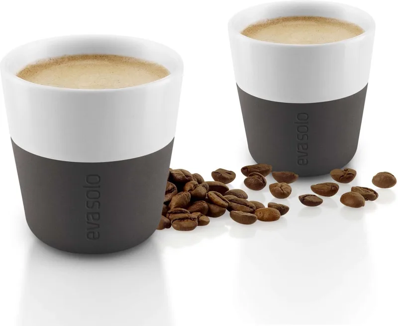 Beker voor Espresso Set van 2 Stuks - Porselein - Siliconen by Eva Solo in Zwart – product photo
