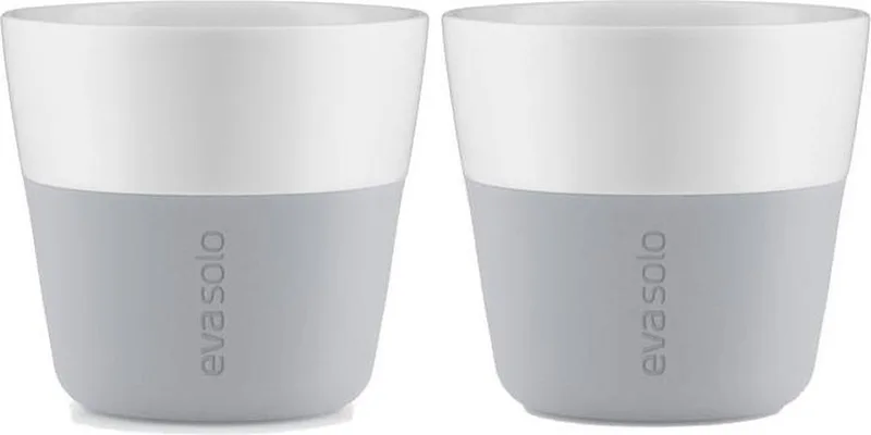 Beker voor Lungo Set van 2 Stuks - Porselein - Siliconen de Eva Solo en Grijs – photo du produit