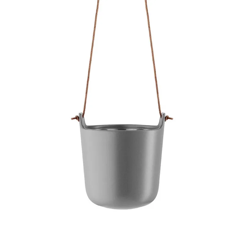 Bloempot met Bewateringssysteem Hangend Ø 15 cm - Aardewerk - Kunststof - Nylon de Eva Solo en Grijs – photo du produit