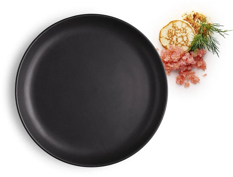Bord Ø17cm Nordic Kitchen | Set van 4 | Vaatwasser-, vriezer-, oven- en magnetronbestendig | Deens design | aardewerk voor dagelijks gebruik från Eva Solo i Zwart – produktbild