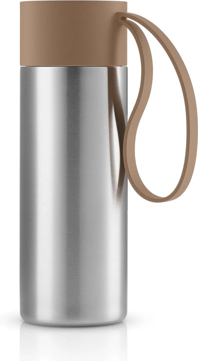 Drinkbeker To Go Thermos 350 ml Mocca - Zilver - Gerecycled Roestvast Staal - Kunststof - Siliconen by Eva Solo in Bruin – product photo