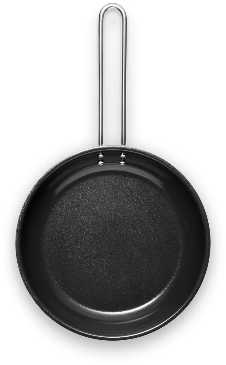Eva Trio Roestvrijstalen koekenpan, koekenpan, keramische coating, geschikt voor inductie, aluminium, roestvrij staal, gepolijst staal, 28 cm, 302512 van Eva Solo in Zilver – productfoto