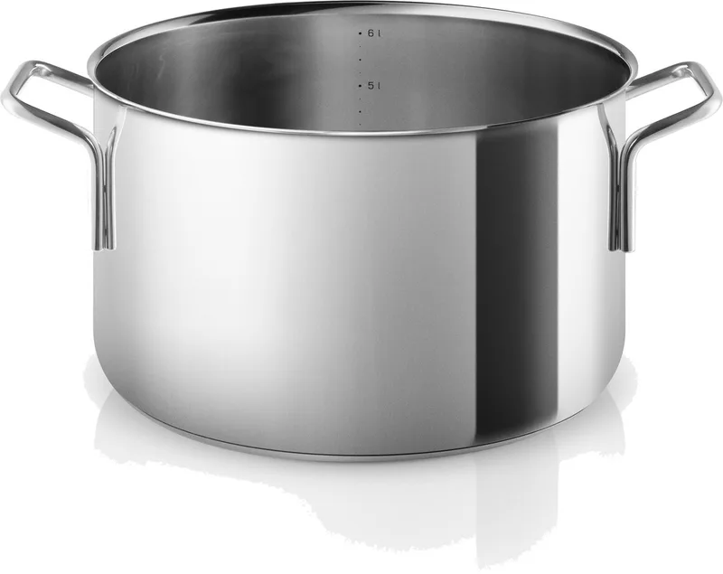 Eva Trio Roestvrijstalen steelpan, kookpot, geschikt voor inductie, aluminium, roestvrij staal, gepolijst staal, 6,5 L, 302465 van Eva Solo in Zilver – productfoto