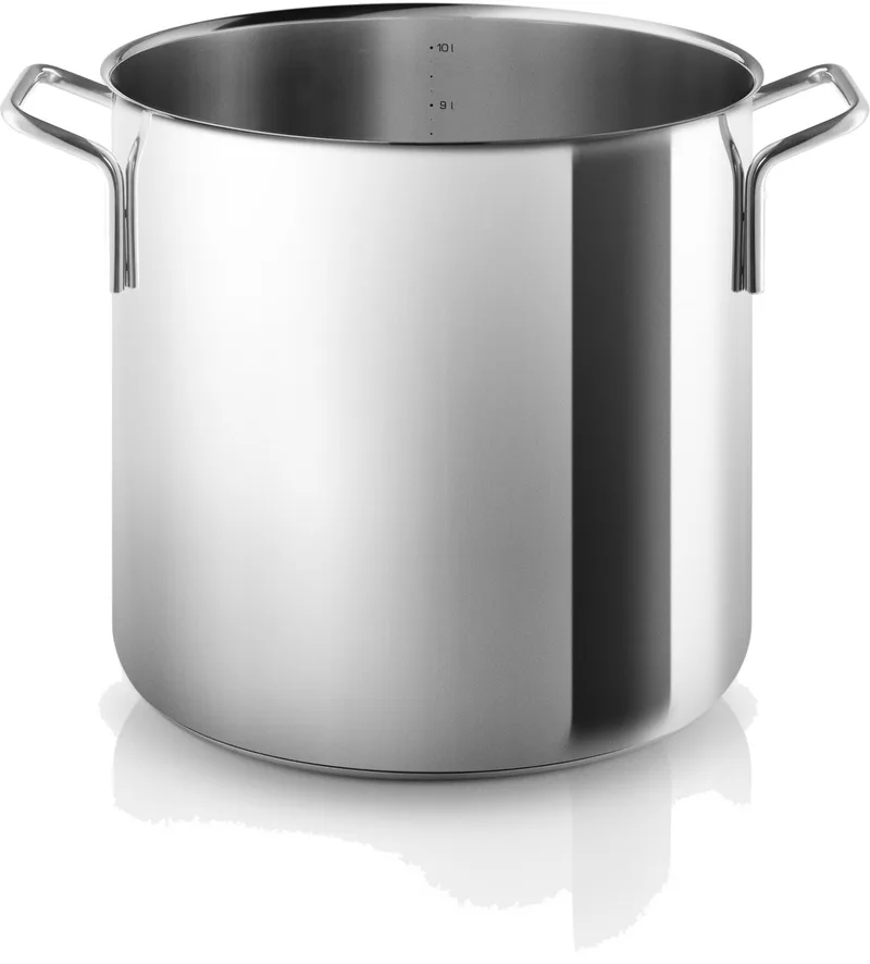 Eva Trio Roestvrijstalen steelpan, kookpot, geschikt voor inductie, aluminium, roestvrij staal, gepolijst staal, 10 L, 302480 van Eva Solo in Zilver – productfoto