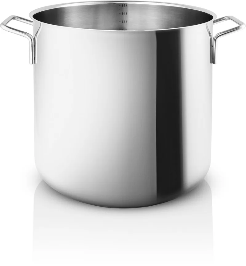 Eva Trio Roestvrijstalen steelpan, kookpot, geschikt voor inductie, aluminium, roestvrij staal, gepolijst staal, 15 L, 302415 by Eva Solo in Zilver – product photo