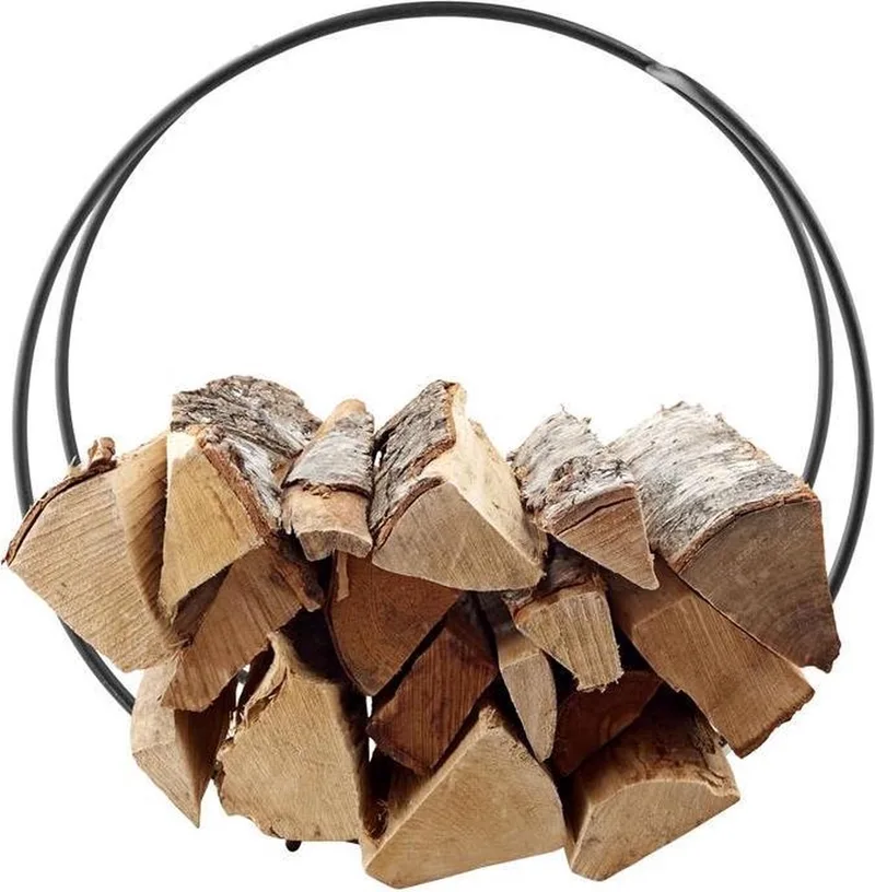 FireGlobe Barbecue Brandhout Houder - Roestvast Staal van Eva Solo in Zwart – productfoto