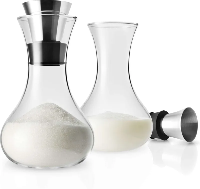 Melk en Suiker Set van 2 Stuks - Borosilicaatglas - Roestvast Staal - Siliconen de Eva Solo en Transparant – photo du produit