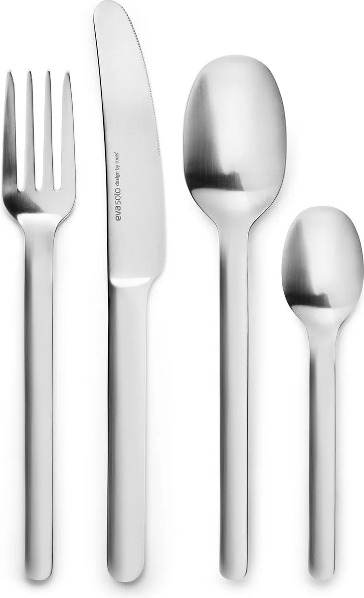 Nordic Kitchen Bestek Set van 16 Stuks Mat - Roestvast Staal by Eva Solo in Zilver – product photo