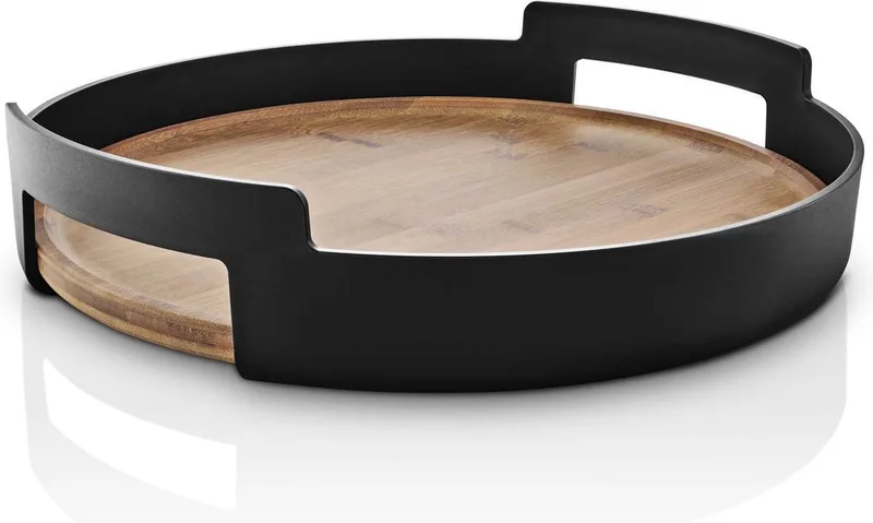 Nordic Kitchen Dienblad Ø 35 cm Bamboe - Bruin - Bamboe - Kunststof von Eva Solo in Zwart – Produktfoto