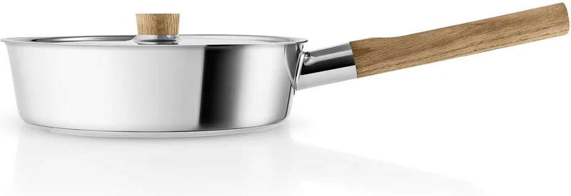 Nordic Kitchen Stainless Steel Sauteerpan Ø 24 cm - Roestvast Staal - Hout de Eva Solo en Zilver – photo du produit
