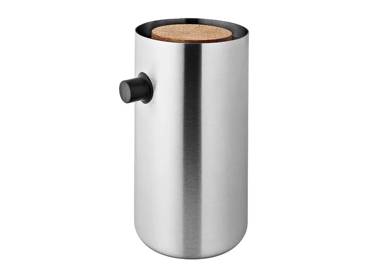 Nordic Kitchen Thermoskan Vacuüm met Pomp 1,8 liter - Eikenhout - Grijs van Eva Solo – productfoto