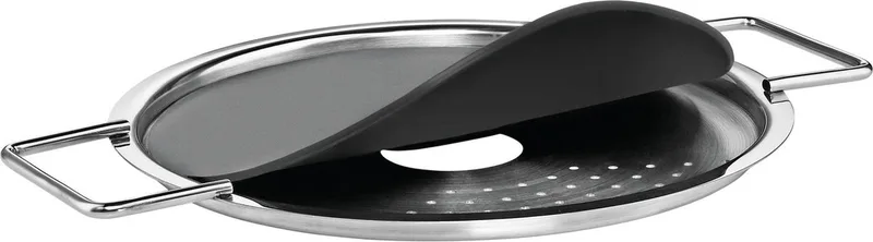Afgietdeksel Ø 16 cm - Roestvast Staal van Eva Trio in Zilver – productfoto