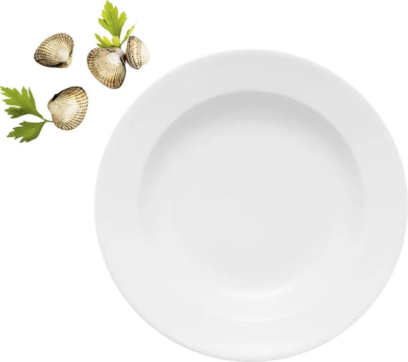 Legio Nova Bord Diep Ø 25 cm - Bruin - Porselein by Eva Trio in Wit – product photo
