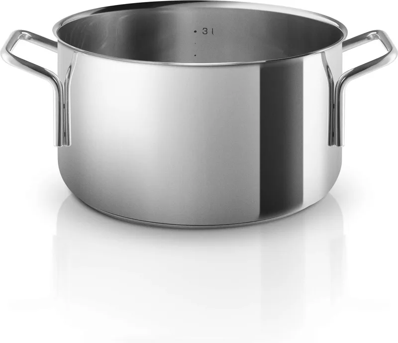 Rvs Kookpan Ø 20 cm 3,6 Liter Laag Model - Roestvast Staal van Eva Trio in Zilver – productfoto