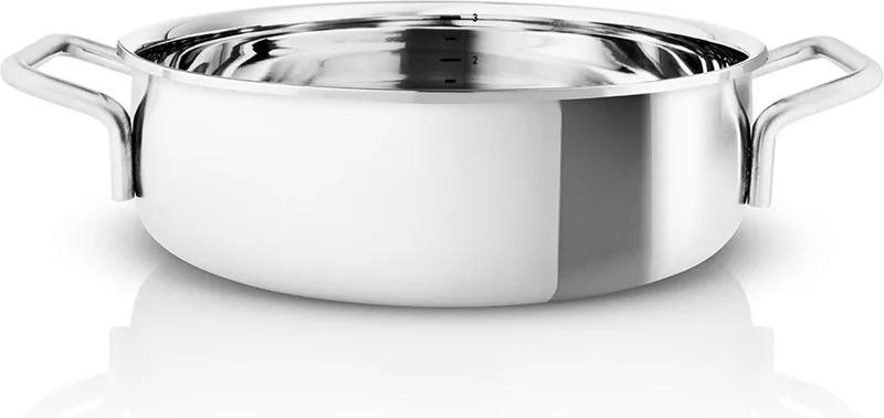 Sauteerpan, dubbel handvat - 24 cm - PFAS vrij - RVS - Eva Trio | Professional by Eva Trio in Zilver – product photo