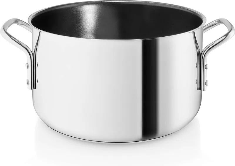 Stainless Steel Slip-Let Ceramic Kookpan Ø 20 cm 3,6 Liter - Roestvast Staal van Eva Trio in Zilver – productfoto