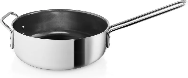 Stainless Steel Slip-Let Ceramic Sauteerpan Ø 24 cm - Roestvast Staal van Eva Trio in Zilver – productfoto
