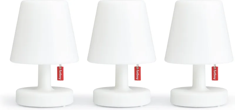 Edison the Mini - 3 Kleine Witte Tafellampjes - Oplaadbare Bedlampjes - Slaapkamer lamp nachtkastje - Draadloos van Fatboy in Wit – productfoto