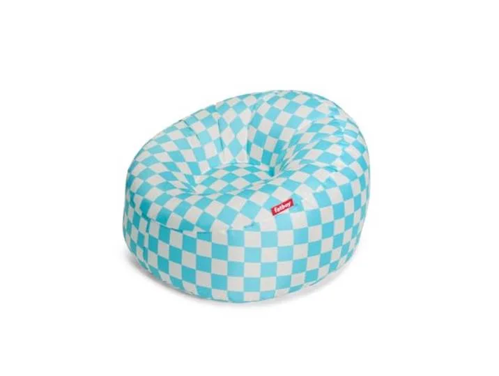 Lamzac O Aufblasbarer Sessel, Azur-Weiß Karo 110 x 103 x 62 cm von Fatboy – Produktfoto