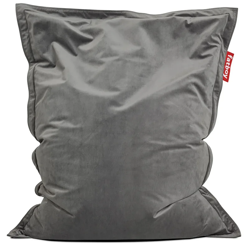 Original-Sitzsack slim velvet recycelt taupe von Fatboy – Produktfoto