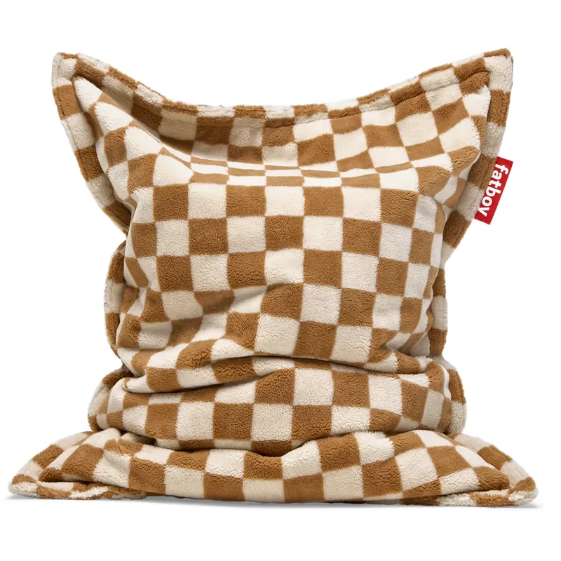 Original Slim Teddy Sitzsack Chess Almond Creme von Fatboy – Produktfoto