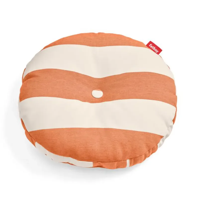 Rundes Zierkissen, gestreift, orange-creme von Fatboy – Produktfoto