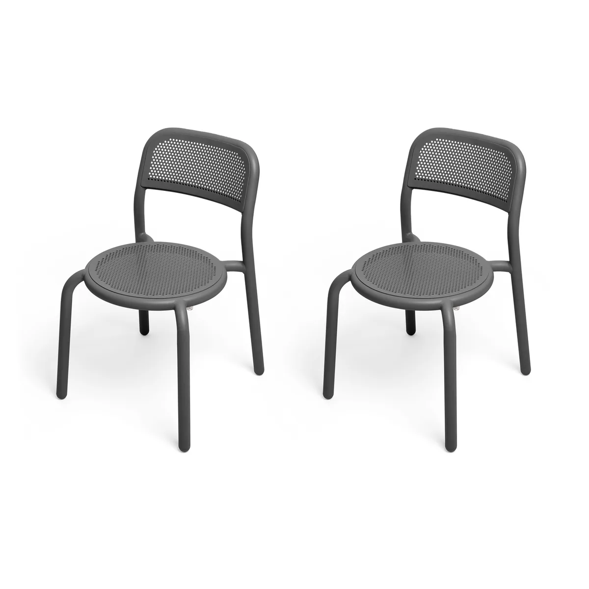 Set aus 2 Stapelbaren Stühlen Toní - Schwarz - Aluminium - Designer Erik Stehmann de Fatboy – photo du produit