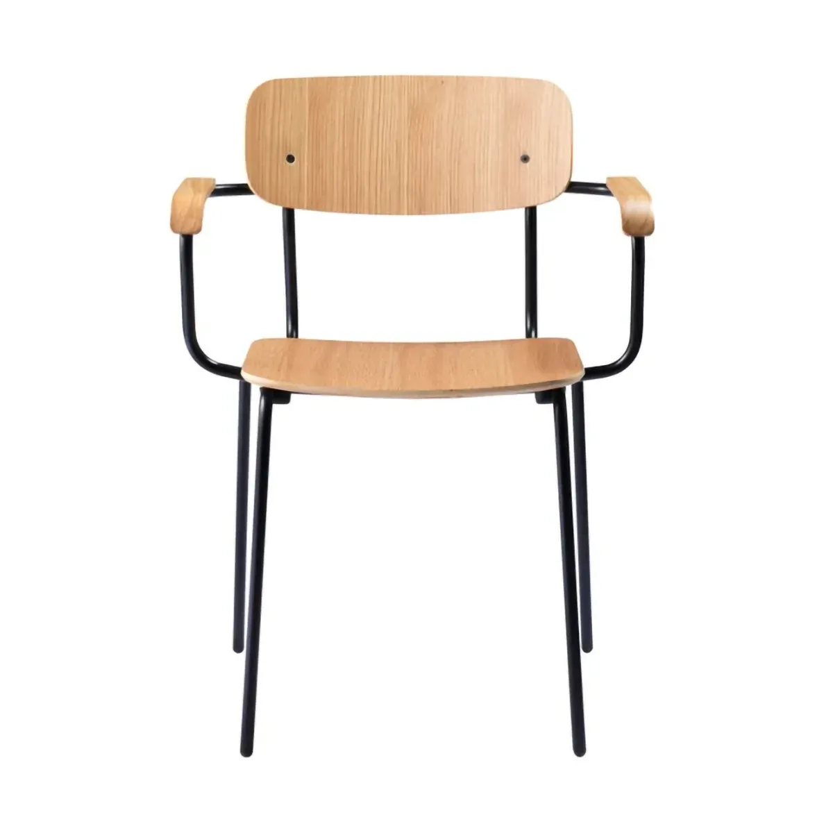 J183 Holmen Armlehnstuhl Oak Furnier-black legs by FDB Møbler – product photo