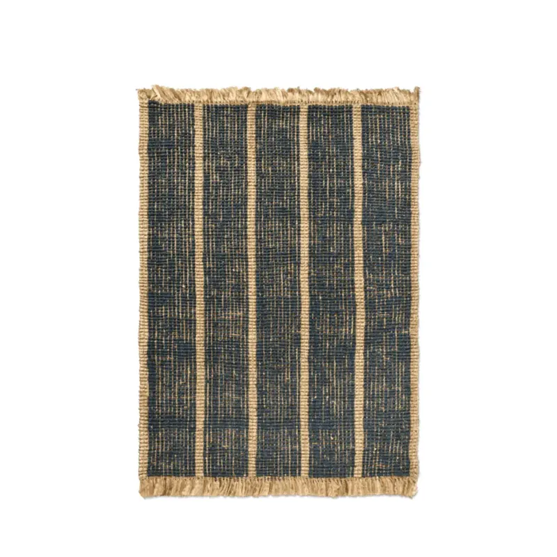 Athens Handgewebter Juteteppich 140 x 200 cm – Natur/Tintenblau by Ferm Living – product photo