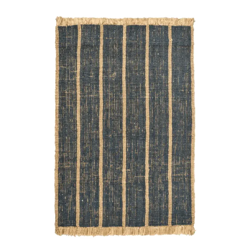 Athens Handgewebter Juteteppich 170x240 cm - Natural/Ink Blue von Ferm Living – Produktfoto