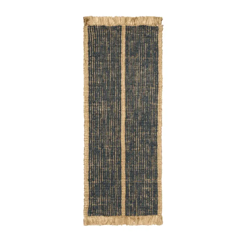 Athens Handgewebter Juteteppich 80x200 cm- Natural/Ink Blu von Ferm Living – Produktfoto