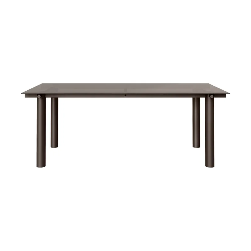 Atura Esstisch Dark chocolate-dunkel getöntes Glas, 90x200 cm von Ferm Living – Produktfoto