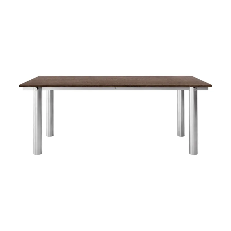 Atura Esstisch Gebürsteter Edelstahl-dunkel gebeizte Eiche, 90x200 cm von Ferm Living – Produktfoto