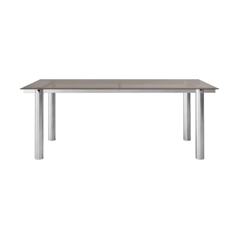 Atura Esstisch Gebürsteter Edelstahl/Dunkel getöntes Glas, 90x200 cm von Ferm Living – Produktfoto