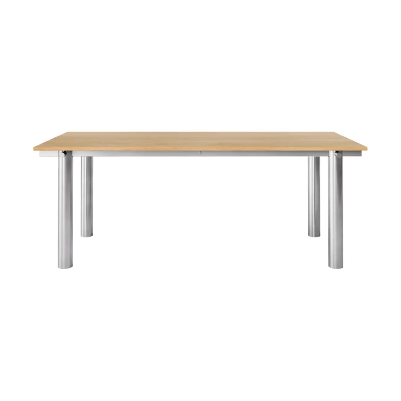 Atura Esstisch Gebürsteter Edelstahl-Natur-Eiche, 90x200 cm by Ferm Living – product photo