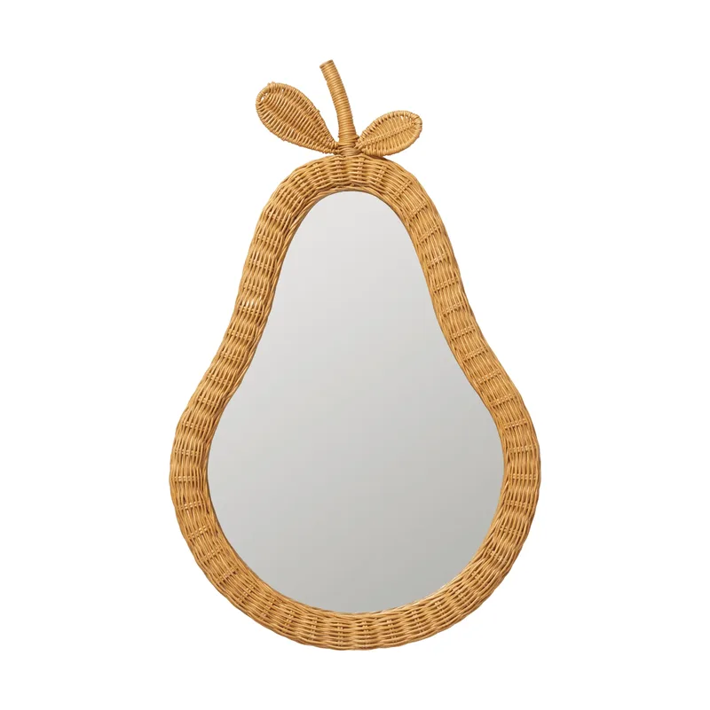 Birnenförmiger geflochtener Spiegel Naturfarben by Ferm Living – product photo