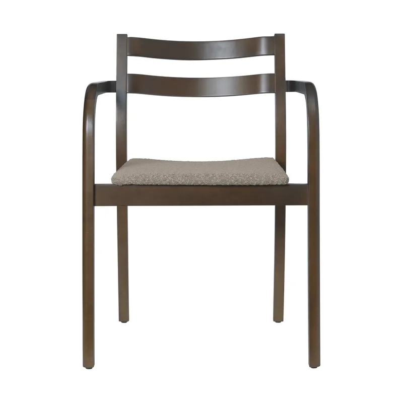 Boda Armlehnstuhl Gepolsterte Sitzfläche rugged Bouclé, dark stained-natural von Ferm Living – Produktfoto
