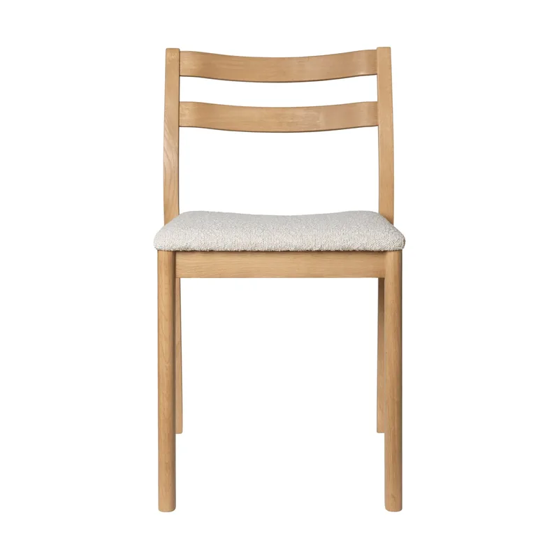 Boda Stuhl Gepolsterte Sitzfläche rugged bouclé, Eiche-natural de Ferm Living – photo du produit