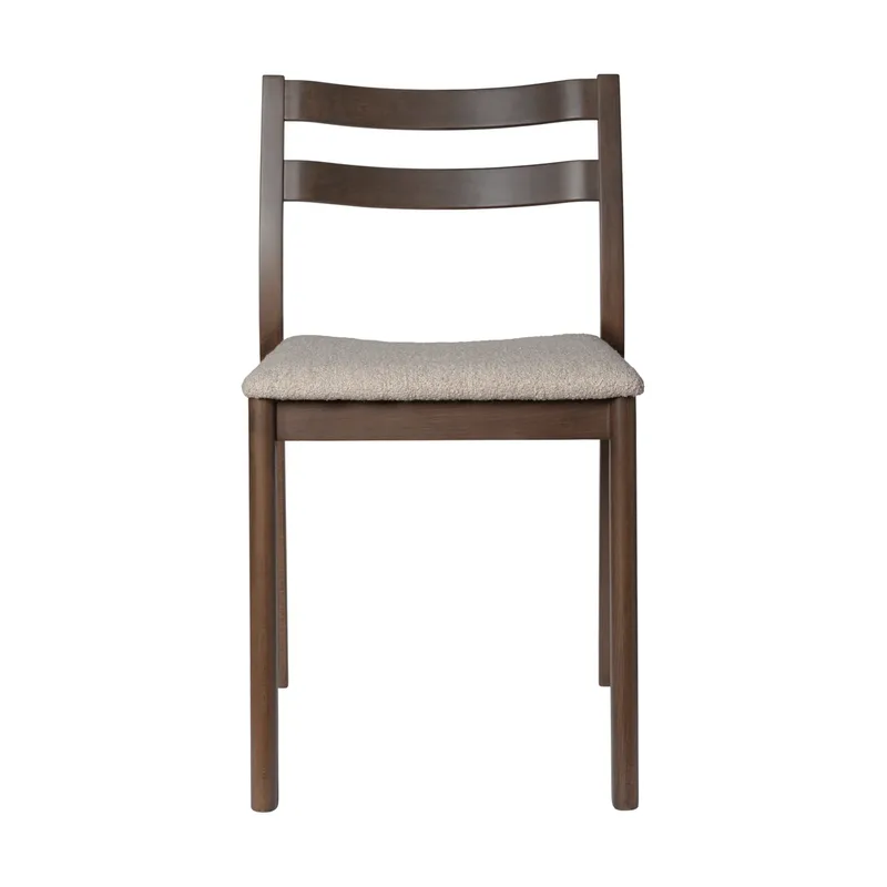 Boda Stuhl Gepolsterter Sitz soft bouclé, dunkel gebeizte Buche-natural de Ferm Living – photo du produit