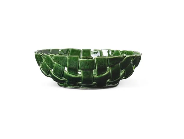 Plait kom Ø30 cm Emerald green von Ferm Living – Produktfoto