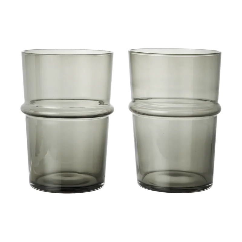 Boya Trinkglas hoch 45 cl 2er-Pack. Smoked Grey från Ferm Living – produktbild